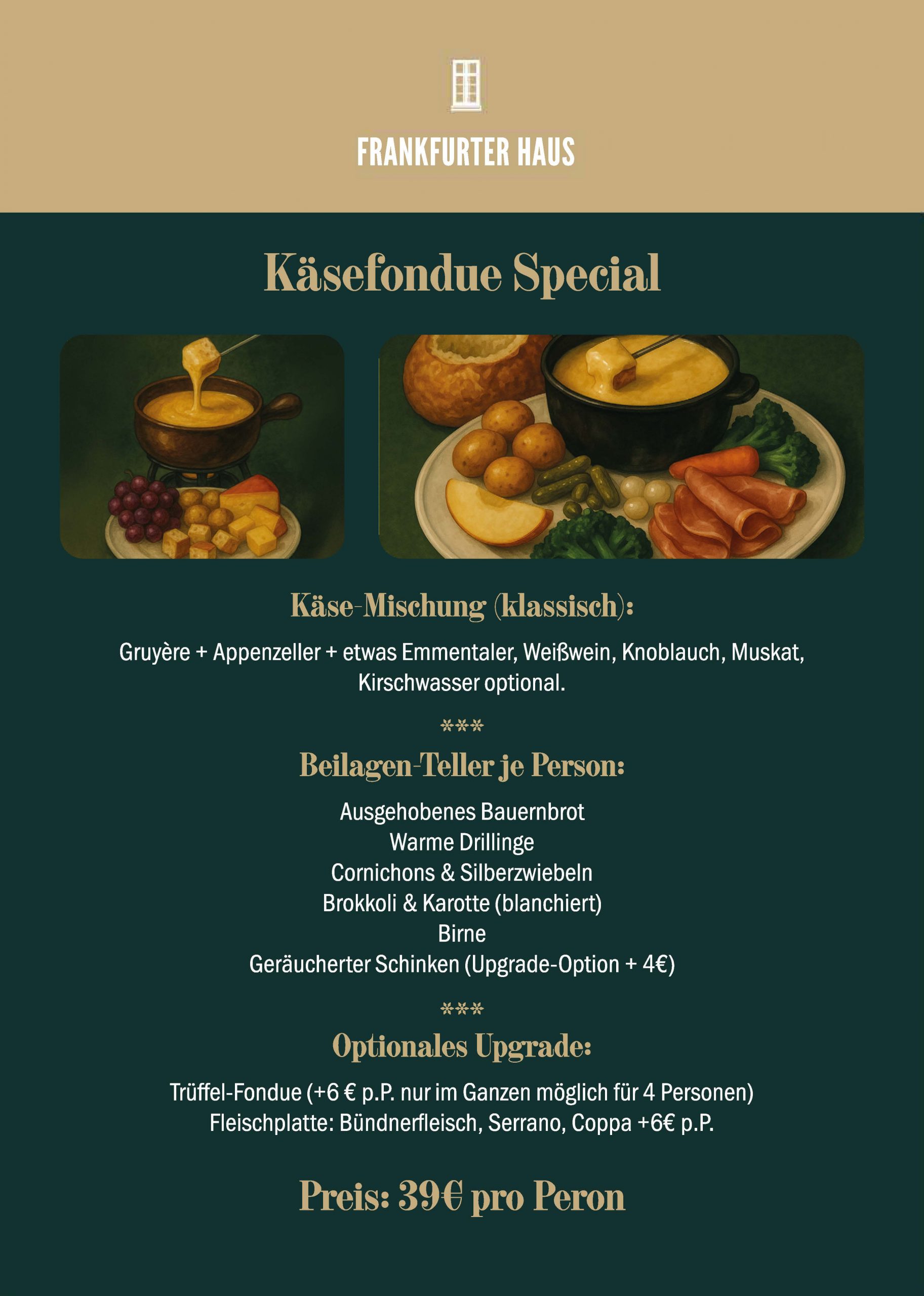 Käsefondue Original mit Brot - Frankfurter Haus